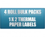 1x2 - 4 Pack Thermal Labels - Paper Roll