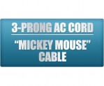 3 Prong AC Mickey Mouse Cable