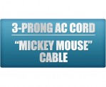 3 Prong AC Mickey Mouse Cable
